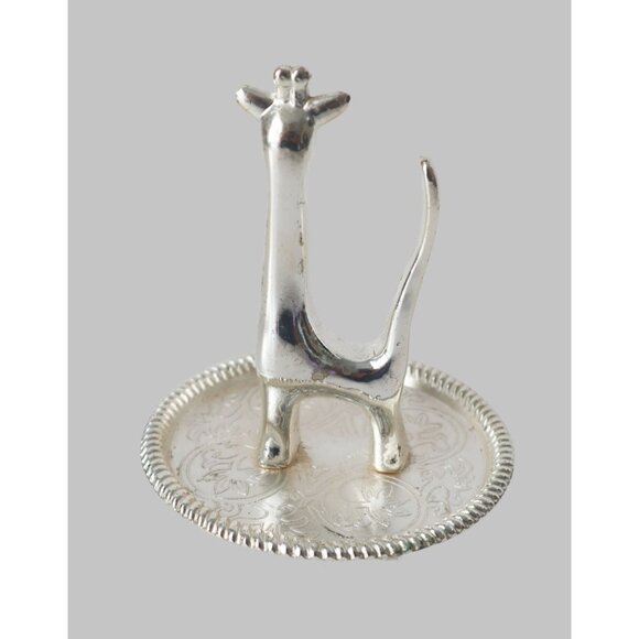 Vintage Silver Toned Animal Ring Holders Cat Giraffe & Fox Lot - Picture 5 of 8